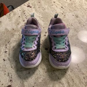 Purple & Black Glitter Skechers Size 12 Good Condition